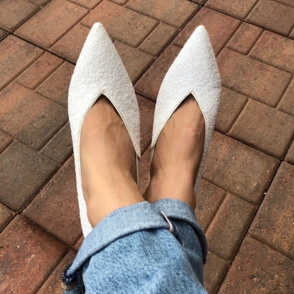 Free People White Sparkle Florence Heel - Picture 1 of 8